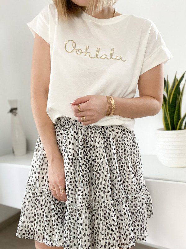 Statement T-shirt Oohlala in Gold