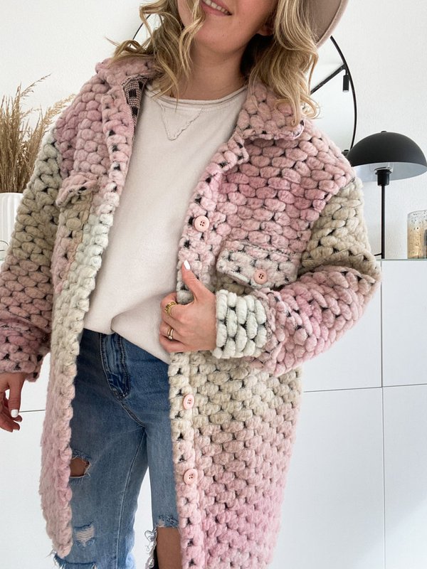 Flanell Jacke in Rosa