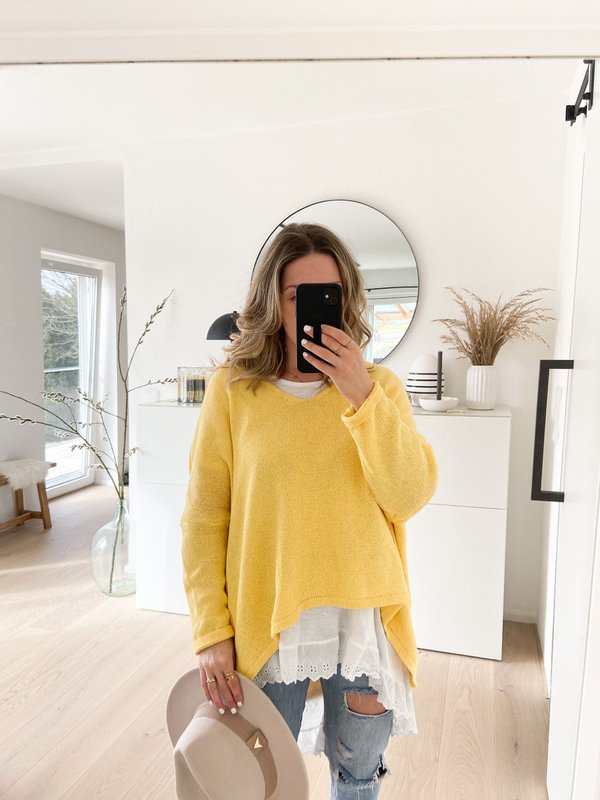 Oversize Pullover in Gelb