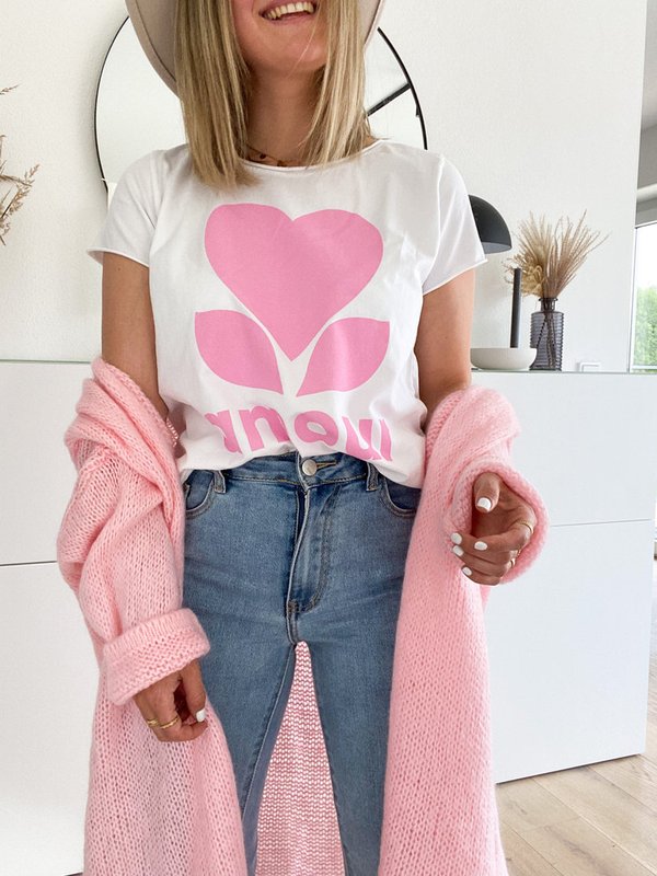 Statement T-Shirt Amour in Pink
