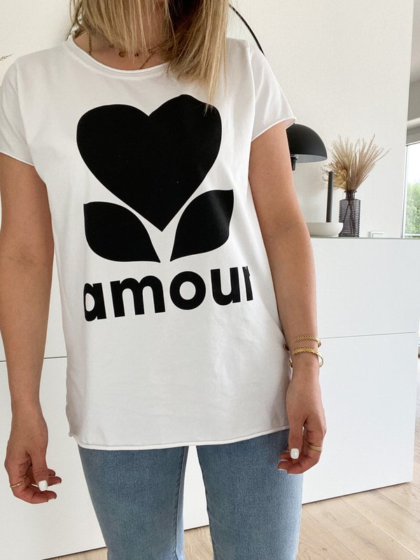 Statement T-Shirt Amour in Schwarz