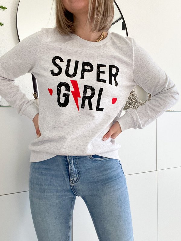 Sweater SUPERGIRL, Grau