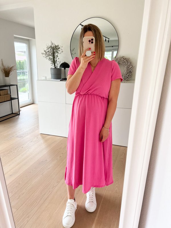 Midi Kleidchen mit Schlitz, Pink