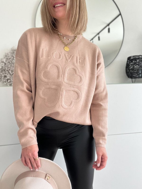 Pullover Lucky Love, Beige