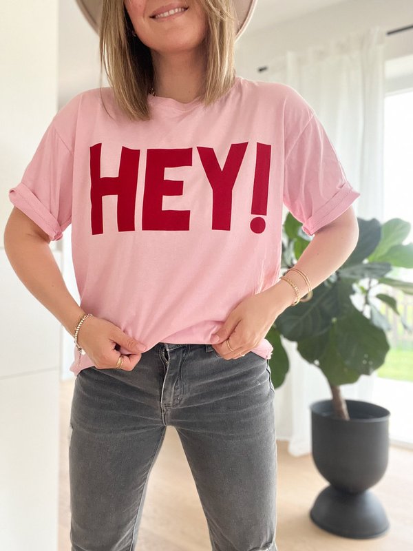 Tshirt HEY, Pink